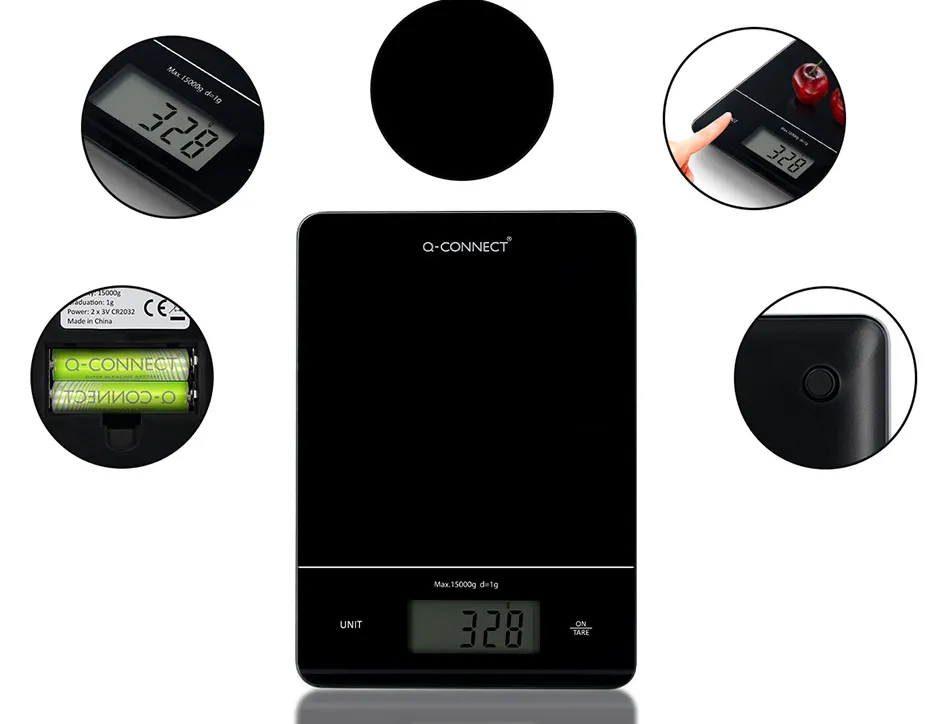 Balance precision q-connect numerique ecran lcd 58x26mm coloris noir