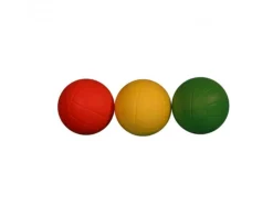 Balles d eveil firts loisirs balles en mousse haute densiterebondissantes lot de 3 coloris assortis