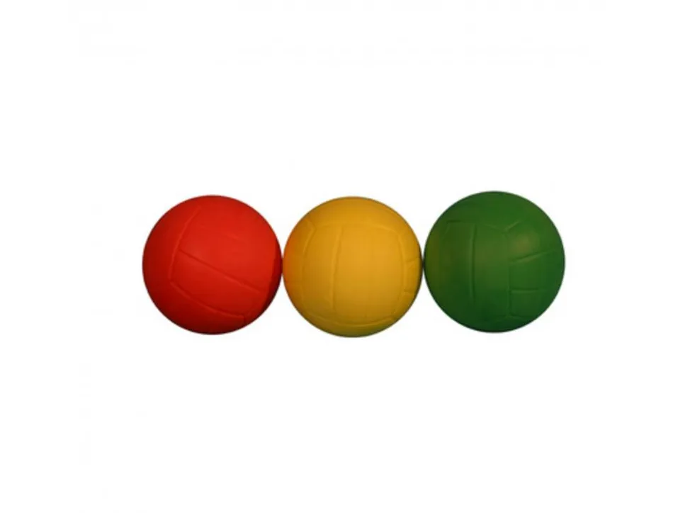 Balles d eveil firts loisirs balles en mousse haute densiterebondissantes lot de 3 coloris assortis