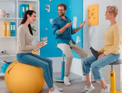 Ballon d'assise ergonomique leitz ergo cosy active jaune 65cm diametre