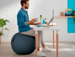 Ballon d'assise ergonomique leitz ergo cosy active gris 65cm diametre
