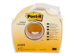 Bande correction post-it ruban masquage 6 lignes 25mm repositionnable dévidoir plastique jetable invisible photocopie