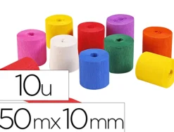 Bande papier crepon ignifuge clairefontaine 50mmx10m 10 unites coloris assortis