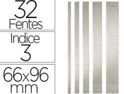 Bande planning nobo métal fiche indice 3 32 fentes adaptée carte t capacité 32 cartes format 66x9,6cm coloris gris