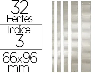 Bande planning nobo métal fiche indice 3 32 fentes adaptée carte t capacité 32 cartes format 66x9,6cm coloris gris