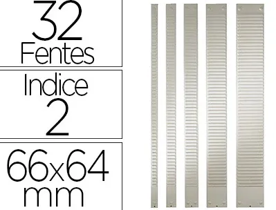 Bande planning nobo métal fiche indice 2 32 fentes adaptée carte t capacité 32 cartes format 66x6,4cm coloris gris
