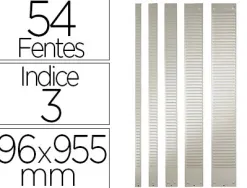 Bande planning nobo métal fiche indice 3 54 fentes adaptée carte t capacité 54 cartes format 955x96mm coloris gris
