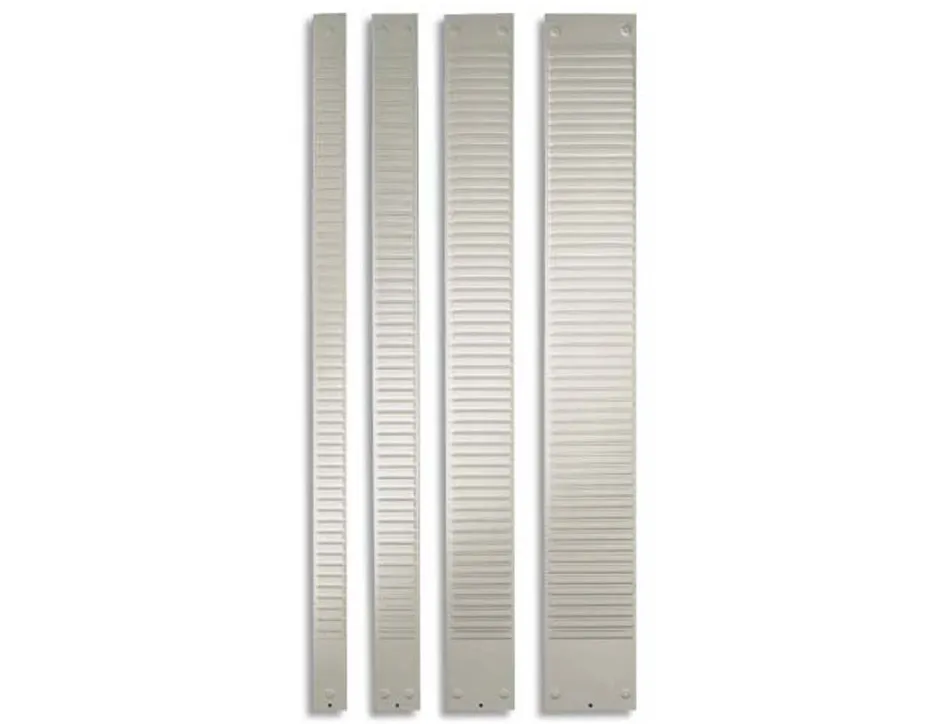 Bande planning nobo métal fiche indice 2 54 fentes adaptée carte t capacité 54 cartes format 96x6,4cm coloris gris