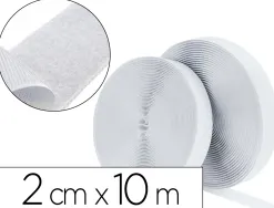 Bandes scratchs adhésives sodertex male et femelle boite distributrice 2cmx10m coloris bl anc