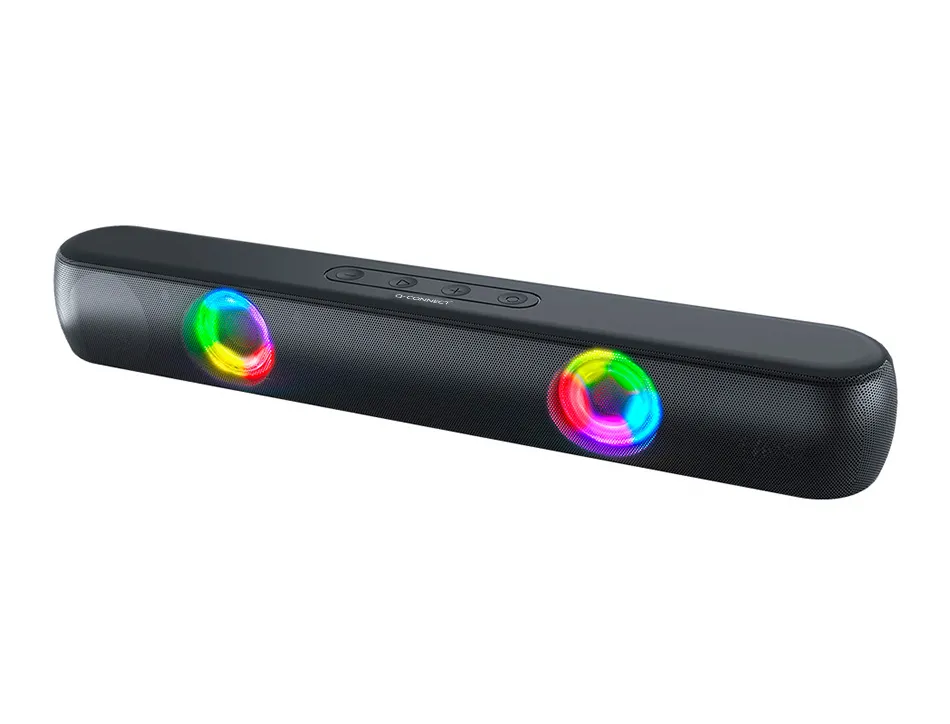 Barre de son q-connect bluetooth avec lumiere led et control du volume coloris noir