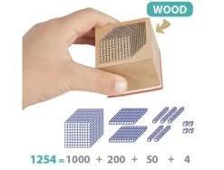 Base 10 akros tampons de decomposition en bois numerique tout type d encre 4 unites dizaines centaines et