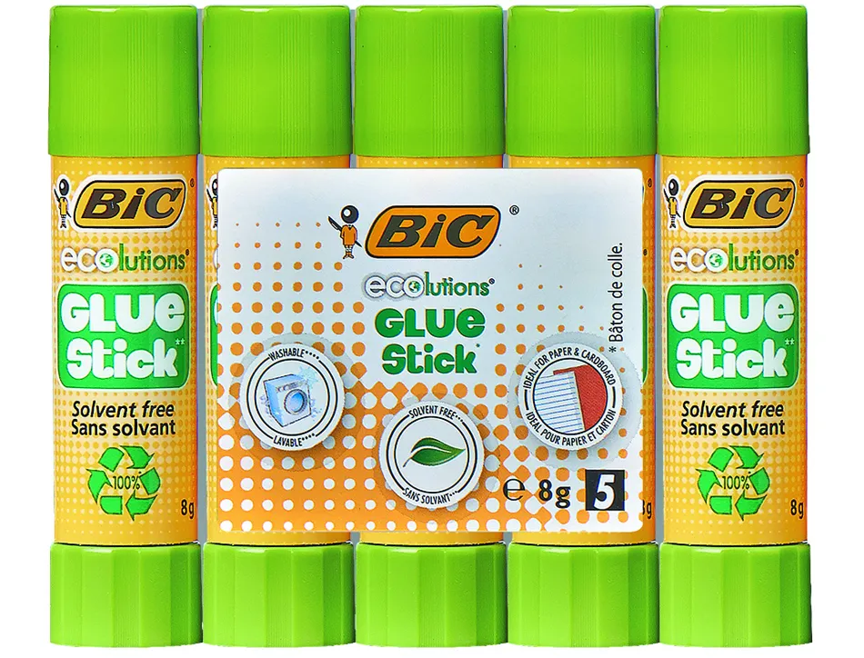 Baton de colle blanche bic ecolutions 8g pochette de 5