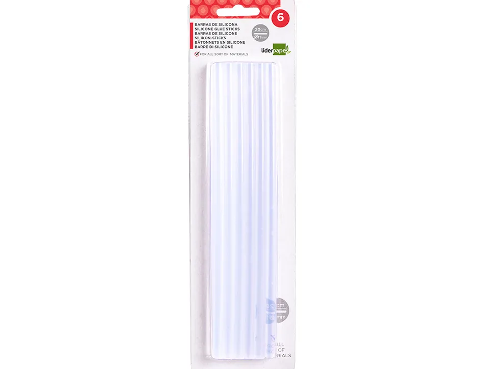 Baton de colle liderpapel pour pistolet a colle 11x200mm blister de 6 unites