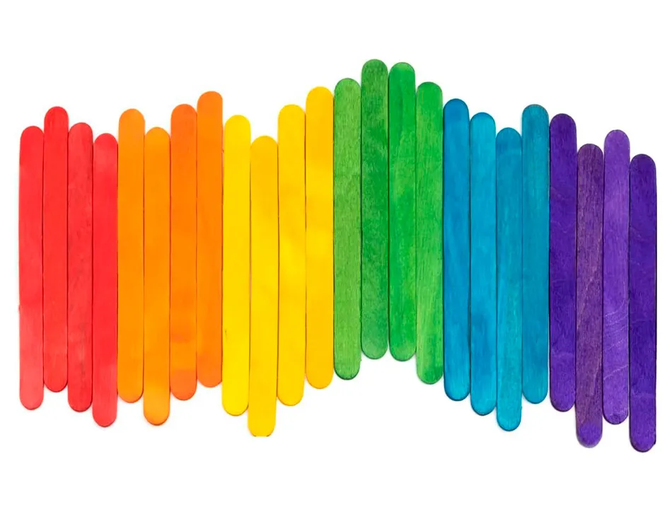 Batonnets liderpapel bois dim. 11,4x1cm coloris assortis sachet 50 unites