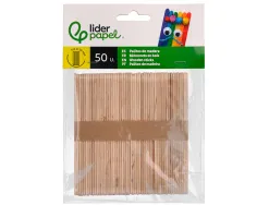 Batonnets liderpapel bois dim. 11,4x1cm coloris naturel sachet 50 unites