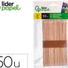 Batonnets liderpapel bois dim. 15x1,8cm coloris naturel sachet 50 unites