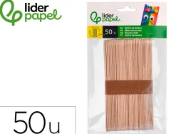 Batonnets liderpapel bois dim. 15x1,8cm coloris naturel sachet 50 unites