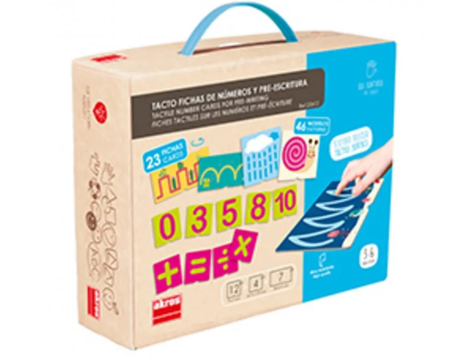 Besoins specifiques materiels pedagogiques akros fiches tactiles sur les numeros et pre ecriture 23 fiches