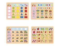 Besoins specifiques materiels pedagogiques akros tableau double entree niveau 1 4 plateaux en bois 4x25 tuiles