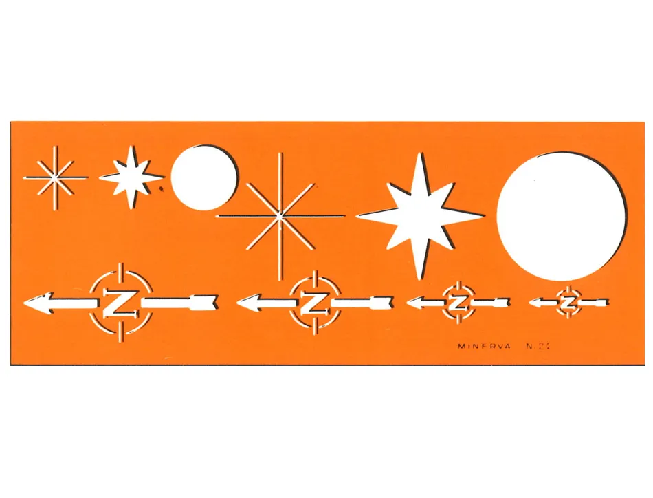 Billographe minerva nº24 trace nord et rosaces plastique coloris orange