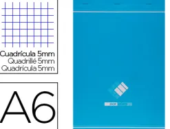 Bloc agrafé conquerant sept a6 10,5x14,8cm couverture pellicullée 100feurilles détachables 60g 5x5mm coloris blanc