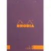 Bloc agrafé rhodia color n.16 a5 14.8x21cm couverture pelliculée violet 70f 90g ligné microperforé violet