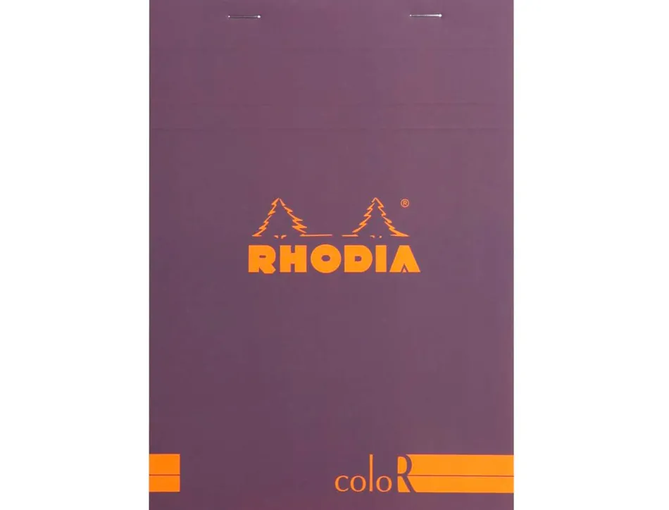 Bloc agrafé rhodia color n.16 a5 14.8x21cm couverture pelliculée violet 70f 90g ligné microperforé violet