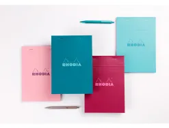 Bloc agrafe rhodia couleurs n 13 a6 10,5x14,8cm 5x5 80 feuillets microperfores couvertures assorties