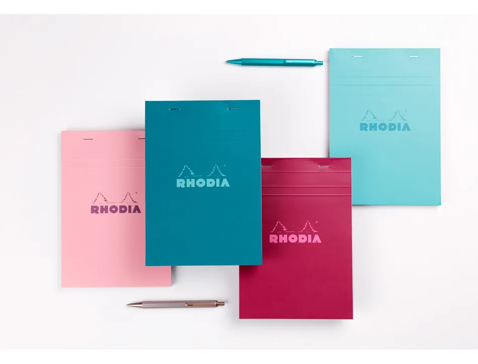 Bloc agrafe rhodia couleurs n 13 a6 10,5x14,8cm 5x5 80 feuillets microperfores couvertures assorties