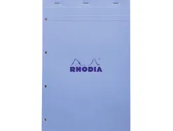 Bloc agrafe rhodia couleurs n 20 a4+ 21x31,8cm 5x5 80 feuillets microperfores et perfores 4 trous couvertures