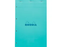 Bloc agrafe rhodia couleurs n 20 a4+ 21x31,8cm 5x5 80 feuillets microperfores et perfores 4 trous couvertures