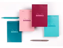Bloc agrafe rhodia couleurs n 12 8,5x12cm 5x5 80 feuillets microperfores couvertures assorties