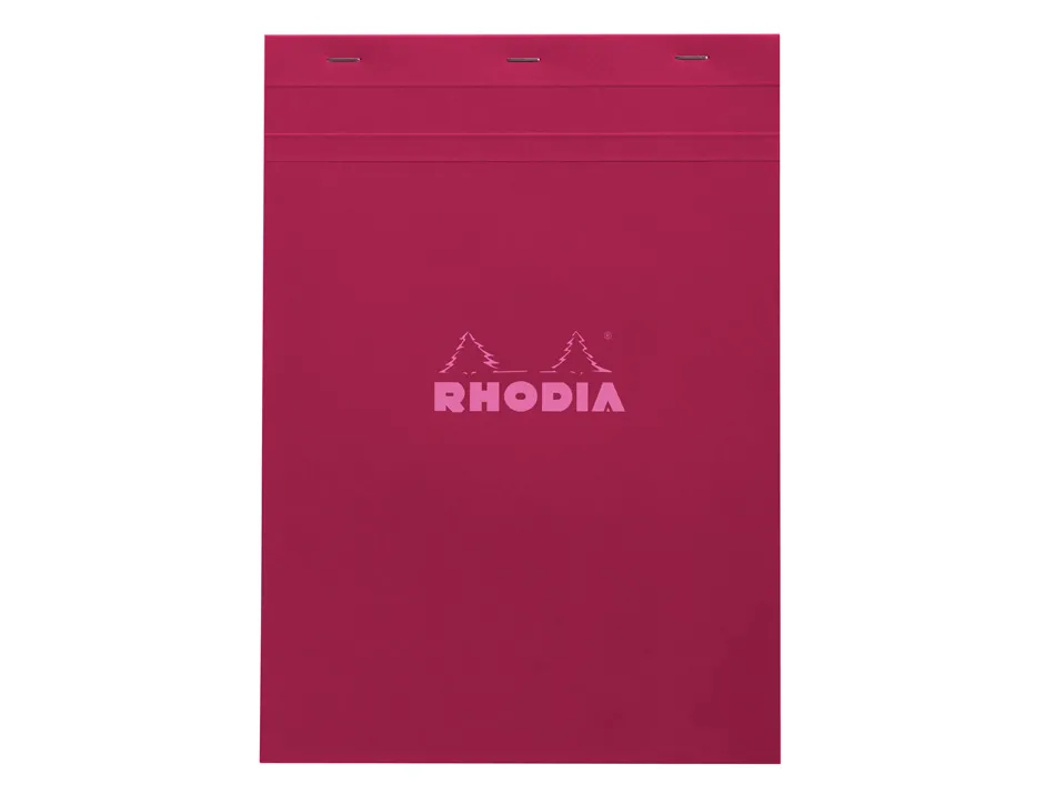 Bloc agrafe rhodia couleurs n 18 a4 21x29,7cm 5x5 80 feuillets microperfores couvertures assorties