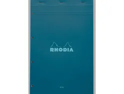 Bloc agrafe rhodia couleurs n 20 a4+ 21x31,8cm seyes 80 feuillets microperfores et perfores 4 trous couvertures