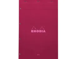 Bloc agrafe rhodia couleurs n 20 a4+ 21x31,8cm seyes 80 feuillets microperfores et perfores 4 trous couvertures