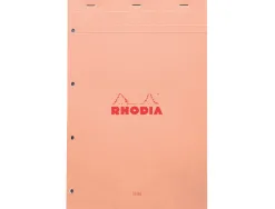 Bloc agrafe rhodia couleurs n 20 a4+ 21x31,8cm seyes 80 feuillets microperfores et perfores 4 trous couvertures