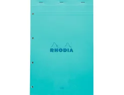 Bloc agrafe rhodia couleurs n 20 a4+ 21x31,8cm seyes 80 feuillets microperfores et perfores 4 trous couvertures