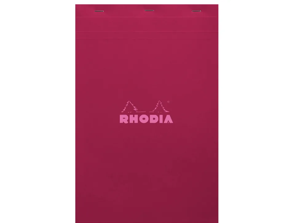 Bloc agrafe rhodia couleurs n 19 a4+ 21x31,8cm 5x5 80 feuillets microperfores couvertures assorties