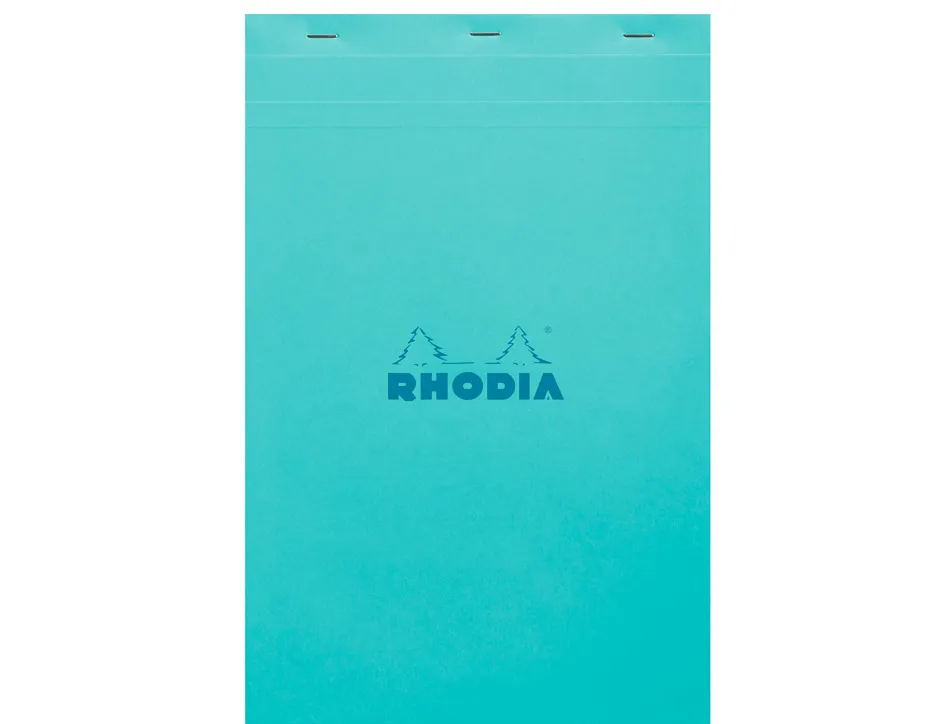 Bloc agrafe rhodia couleurs n 19 a4+ 21x31,8cm 5x5 80 feuillets microperfores couvertures assorties