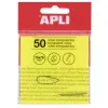Bloc apli notes transparentes 50f 75x75mm coloris jaune fluo
