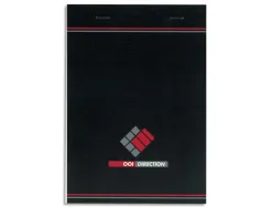 Bloc bureau conquerant sept direction a 5 agrafe couverture carte 230g 14,8x21cm 100 feuilles detachables 70g 5x5mm noir