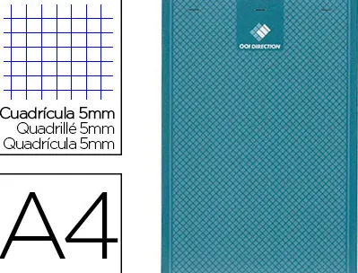 Bloc bureau conquerant sept éco agrafé en tête couverture semi enveloppante rainurée a4 210x297mm 200f 56g 5x5 bleu