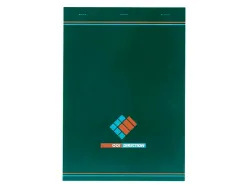 Bloc bureau conquerant sept direction agrafé en tête couverture noir verni 210x297mm 70g 5x5 200pages détachables