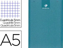 Bloc bureau conquerant sept éco agrafé en tête couverture semi envelopante rainurée a5 148x210mm 100f 56g 5x5 bleu