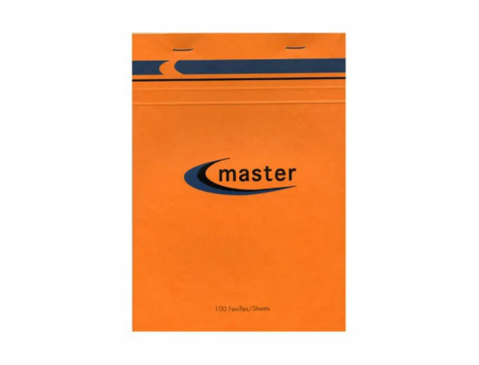 Bloc bureau master a5 148x210mm agrafe en-tete 100f 70gr 5x5 orange