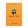 Bloc bureau master a7 74x105mm agrafe en-tete 100f 70gr 5x5 orange