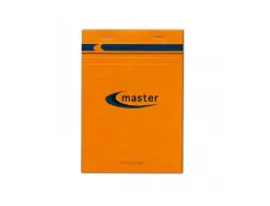Bloc bureau master a6 105x148mm agrafe en-tete 100f 70gr 5x5 orange