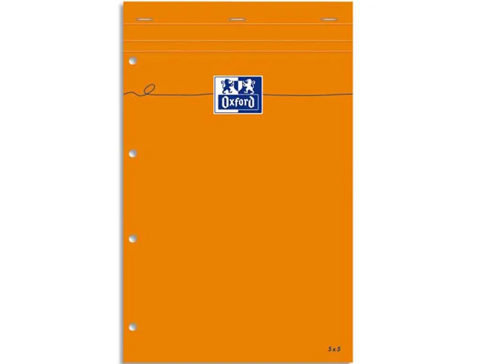 Bloc bureau oxford a4+ agrafé papier optik paper extra-blanc 80g 21x32cm 80f perforées détachables 5x5mm marge