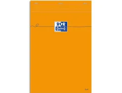 Bloc bureau oxford a4 papier vélin surfin agrafé en tête couverture enveloppante 210x297mm 80f 80g 5x5mm 160pag orange