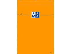 Bloc bureau oxford a4 papier vélin surfin agrafé en tête couverture enveloppante 210x297mm 80f 80g 5x5mm 160pag orange